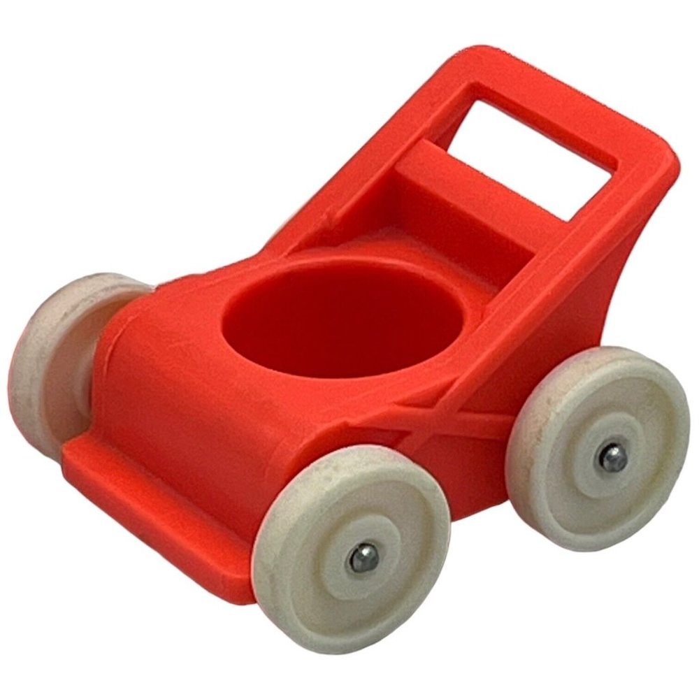 VTG Fisher Price Little People NURSERY PLAYPEN CRIB STROLLER Orange 2 Pcs 1972 - Picture 3 of 5